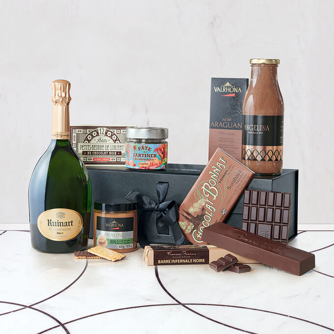 Coffret cadeau cacao et champagne - 122,00€