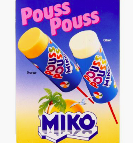 Affiche publicitaire pour les glaces pouss pouss Miko. Crédits : ©Miko