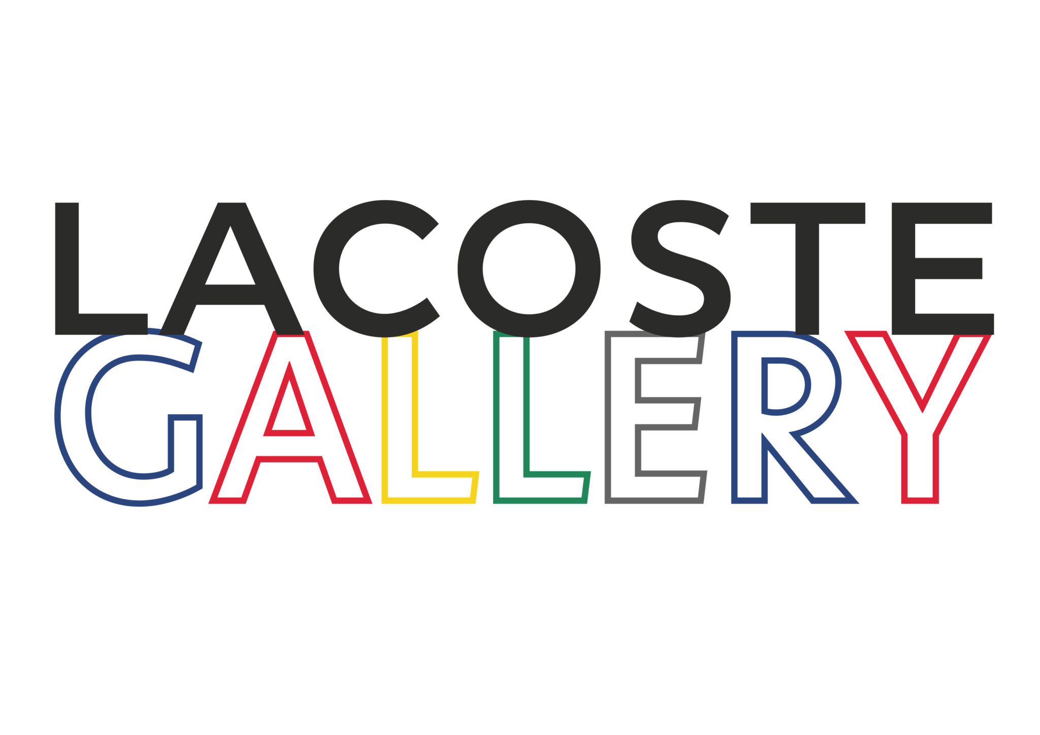Logo "Lacoste Gallery" de toutes les couleurs