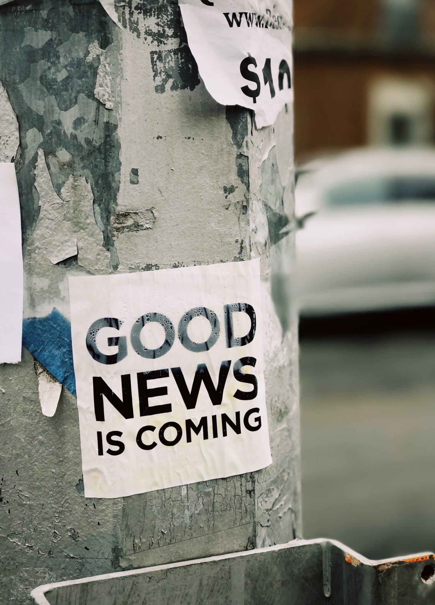 sticker "Good News is Coming"