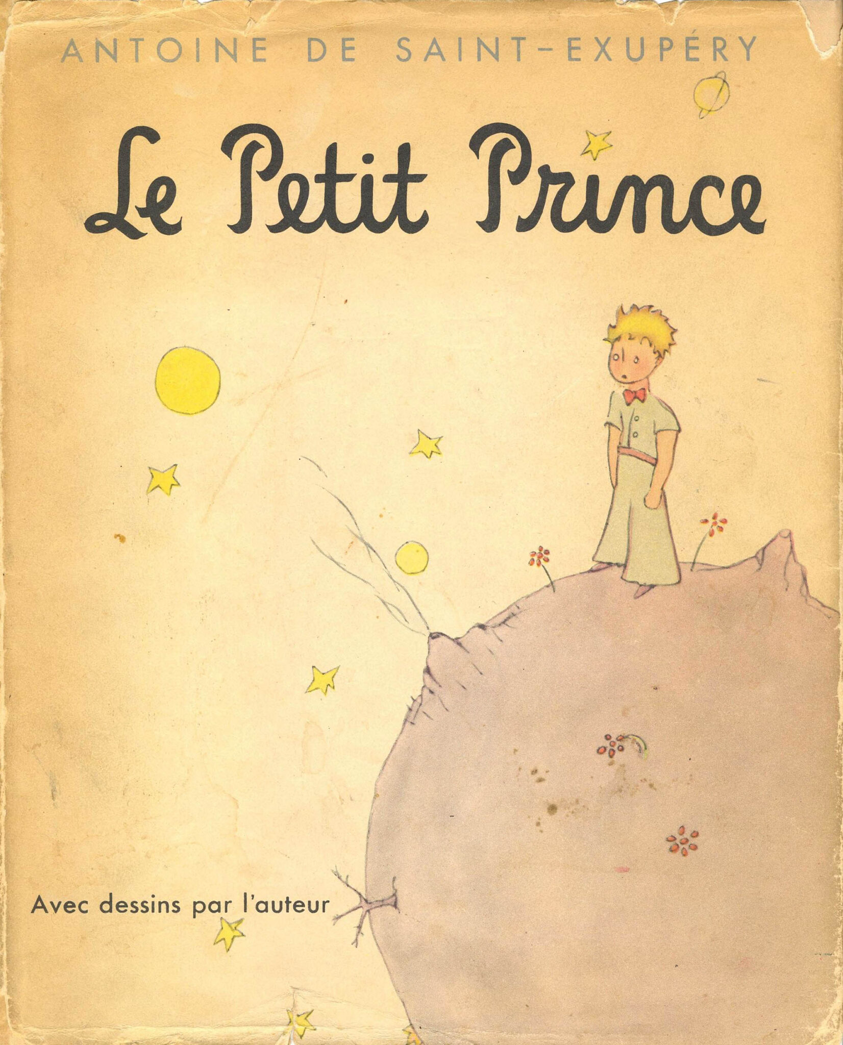 Couverture du livre "Le petit Prince" d'Antoine de Saint-Exupéry avec le petit prince sur la lune