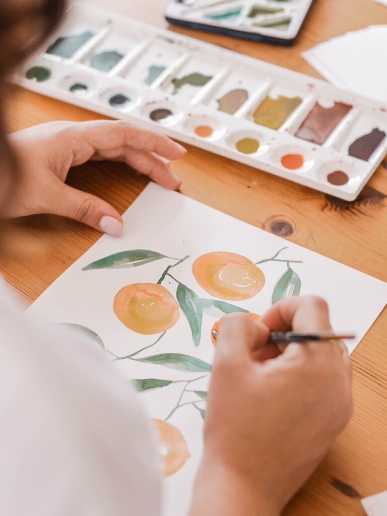 Image d'illustration, aquarelle représentant clémentine orange